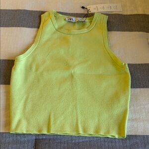 Zara Bright Lime Sleeveless Top